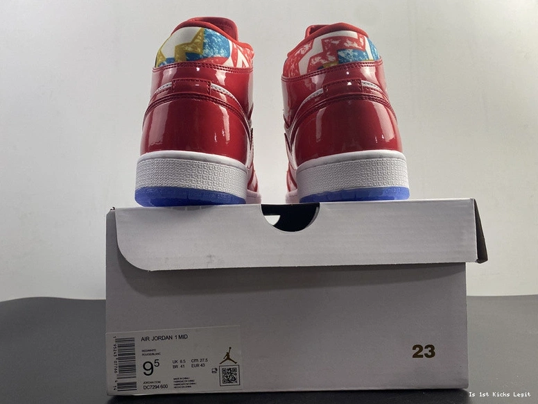 DC7294-600 Jordan Air Mid 1 Patent Red 0305